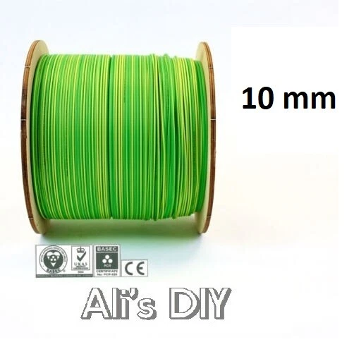 10 mm Single Core Conduit Cable 6491X Earth Yellow / Green Equipotential Bonding - Image 4 of 4