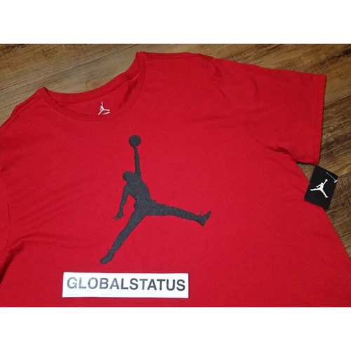 NIKE AIR JORDAN ICONIC JUMPMAN SPECKLED RETRO RED SHIRT SZ SMALL ( 908017-687 )