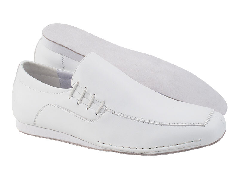 Zapatos de baile de cuero blanco para hombre salsa bachata latina merengue mambo muy finos