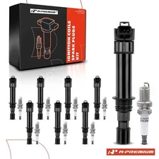 A-Premium 8 Ignition Coil & IRIDIUM Spark Plug Kits for Dodge Dakota Jeep Grand