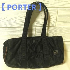 Yoshida PORTER Tanker Duffle Bag S Black Hand Bag Mini Boston Women Used Japan