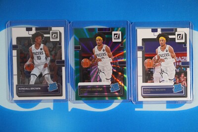 2022-23 NBA Basketball Kendall Brown Indiana Pacers ROOKIE 3 Card Lot
