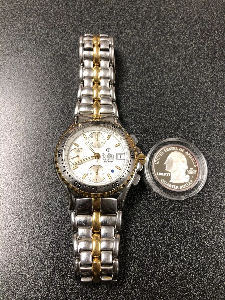 Zodiac 14k gold watch sale