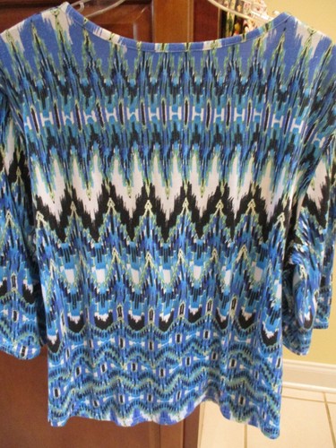 Women's Links Multicolor Blouse/Top 3/4 Sleeve Size: XL - Picture 4 of 6