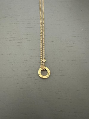 Cartier LOVE Pendant Necklace 2 Diamonds 18K Yellow Gold