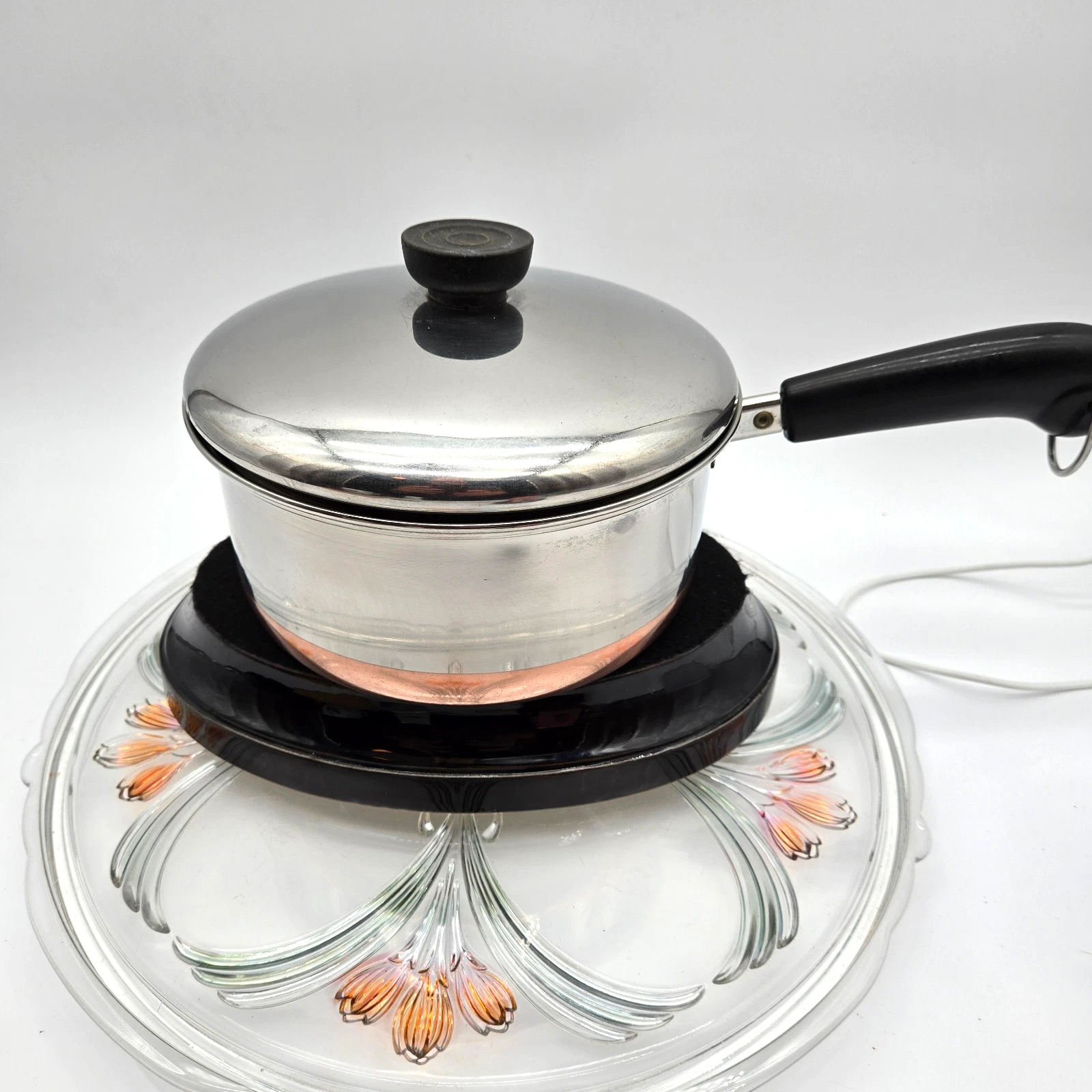 Vintage 1801 Revere Ware -Clinton 2 Quart Sauce Sauté Pan Pot W/ Lid