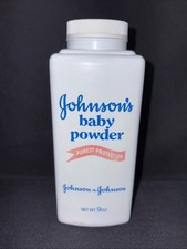 VTH Johnson's Baby Powder Talc 9 oz Square Bottle Embossed Back 30 Left PROP