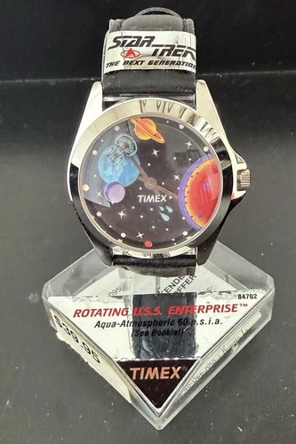 Vintage Men’s Timex Star Trek Rotating USS Enterprise Watch New With Tags