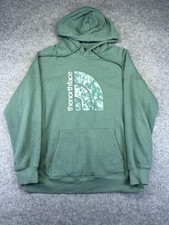 The North Face Womens Hoodie Sz Large Floralish Textured Graphic GUC Green
