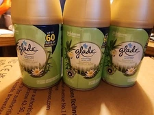 3 Pack Glade Automatic Spray Refill Bamboo & Waterlily Bliss Air Freshener 6.2oz