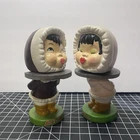 Vtg Inuit Eskimo Lets Kiss Couple Bobble Head Nodders 5.5"  MCM