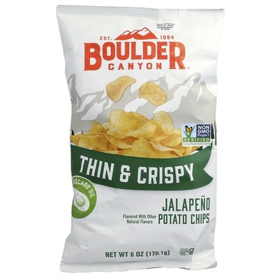 Thin & Crispy Potato Chips, Jalapeño, 6 oz (170.1 g)