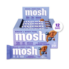 MOSH Protein Bars - Low Carb High Protein  Fiber, Blueberry Almond Crunch 12 Ct