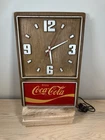 Vintage Coca-Cola Wood Grain Plastic Wall Clock Restaurant Decor Works 18x12
