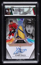 2019 Upper Deck The Cup Black Foil 10/13 Kirby Dach HGA 9 MINT Patch Auto 09n4