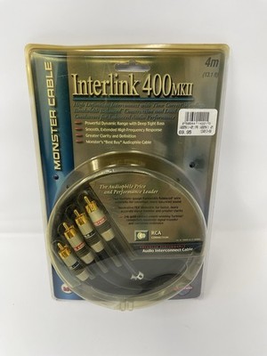 MONSTER CABLE INTERLINK MKII 4M 13.1 FOOT AUDIO CABLES RCA CONNECTION NEW SEALED