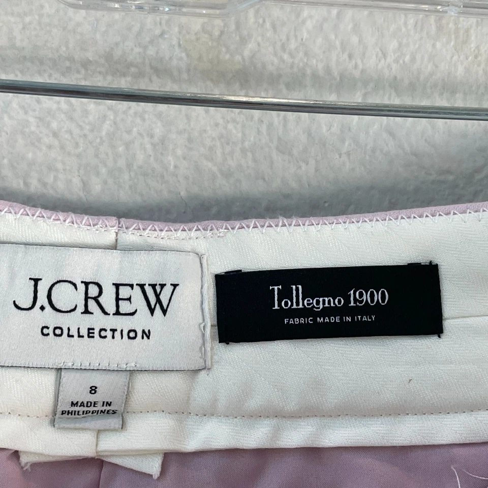 J Crew Collection 女式 8 浅粉色 Tollegno 1900 100% 羊毛阔腿裤 — 第 3/4 张图片