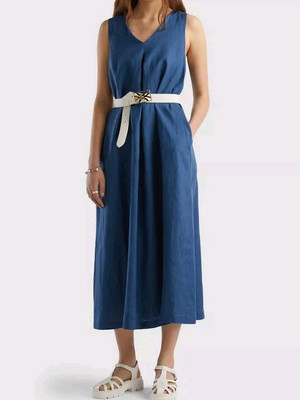 UNITED COLORS OF BENETTON MAXI LINEN DRESS SIZE L
