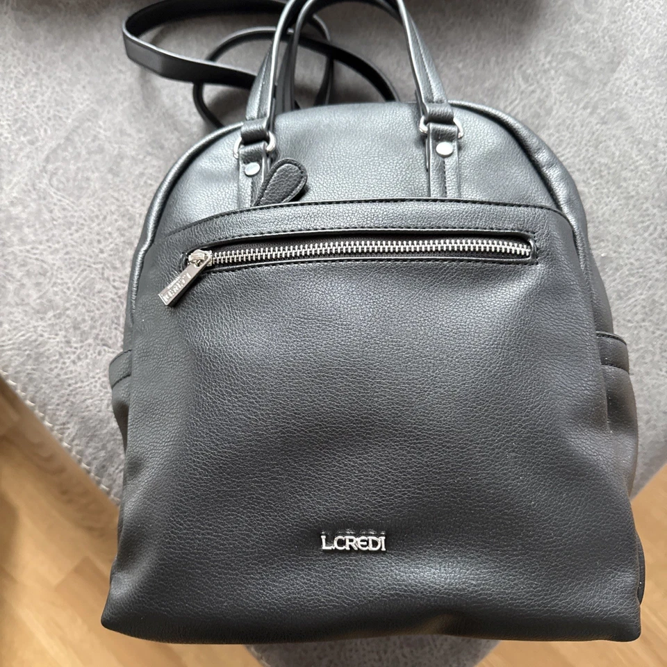 L.CREDI Ella Backpack Rucksack Freizeitrucksack Rucksack Black schwarz Neu