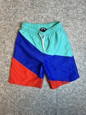 LANDS END BOYS SWIMMING TRUNKS SHORTS COLORBLOCK DRAWSTRING WAIST SIZE L 10-12