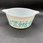 Vintage Pyrex Turquoise Amish Butter Print Casserole Dish 474  1 1/2 Quart