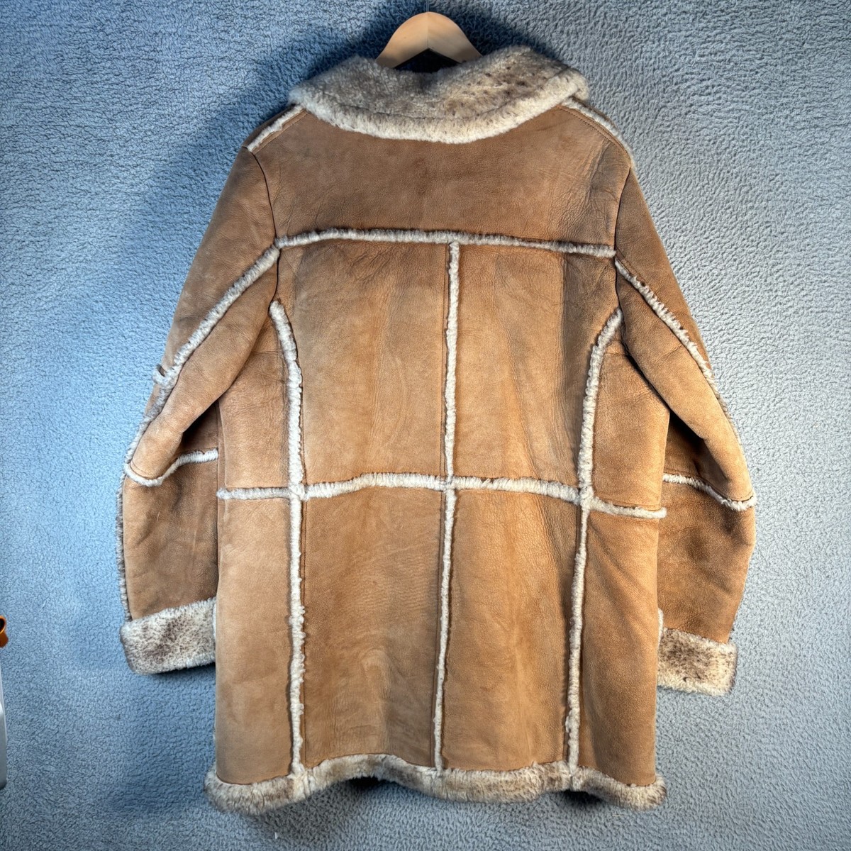 Vintage Ardney Shearling Sheepskin Coat Jacket 40 Tan Brown Suede