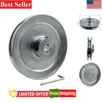 #ad Single Groove V Belt Pulley 5.5quot; OD Heavy Duty Carbon Steel for Versatile Use $36.99