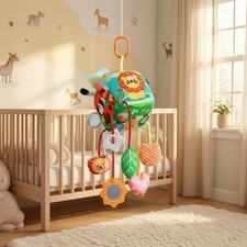 Jouet Suspendu En Peluche Multisensoriel Jouet à Clip Texturé pour Siège Auto