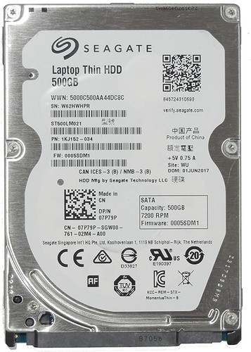 Seagate 500GB 2.5" SATA Internal HDD 7200RPM 7P79P (OEM)