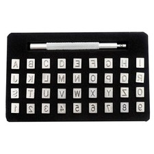 DGOL 36pcs 1/4 inch Leather Craft Alphabet Letters Numbers 1/4" tall, Clear