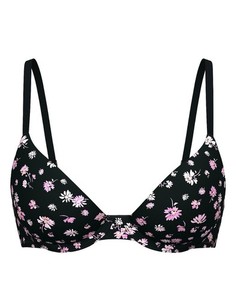 Victoria’s Secret Pink Black Floral Super Push Up Bra. 34 C  NWT NEW