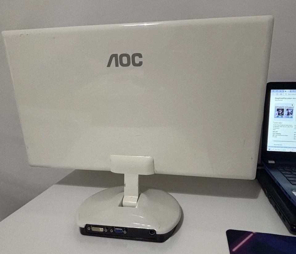 TELA BRANCA MONITOR DE COMPUTADOR AOC E2243FW 21,5" LED 1080P - Imagem 2 de 3