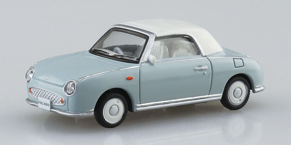 Nissan Figaro 1:64 Pale Aqua NEW, sweet and Cute, Aoshima PIKE Car