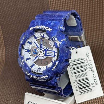 CASIO G-SHOCKGA-110BWP-2ADR 腕時計 GA110BWP-2A | Blue and White Ceramic Analog-Digital Watch - G