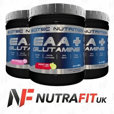SCITEC NUTRITION EAA + GLUTAMINE essential amino acids BCAA zero sugar vegan