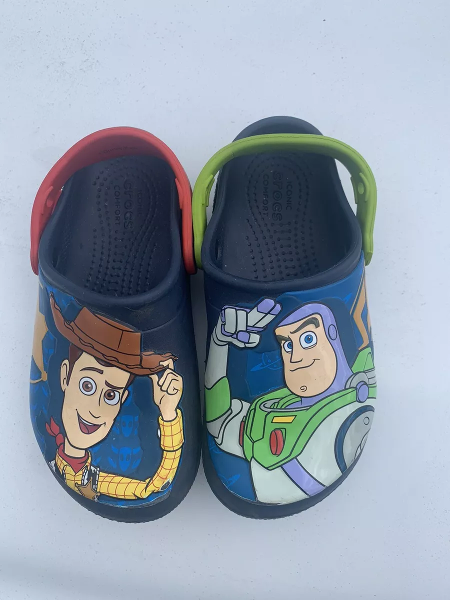 Crocs Disney Toy Story Size 1 J Woody And Buzz Light Air USED