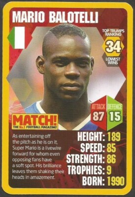 TOP TRUMPS - MATCH - WORLD FOOTBALL STARS 2013/14 - #34 - ITALIEN - MARIO BALOTELLI