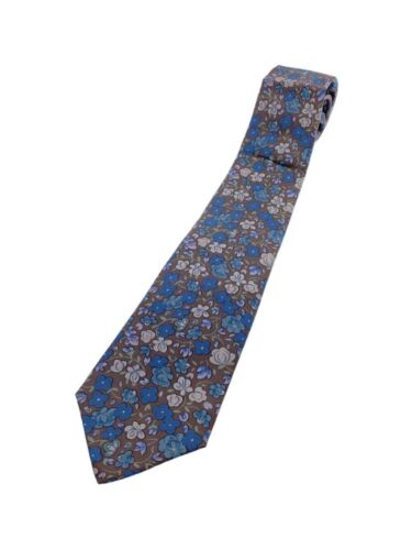 HERMES Necktie Tie multicolor floral pattern 100% Silk made in France H287 - Bild 1 von 24