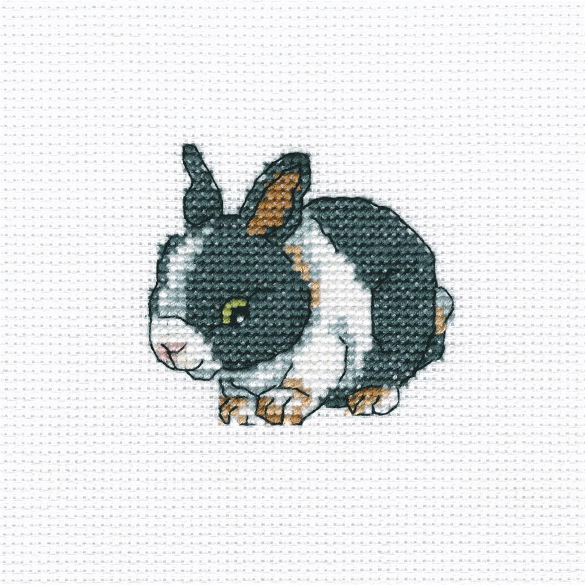 RTO counted Cross Stitch Kit ""Cute rabbit"" H262, 9x9 cm, DIY