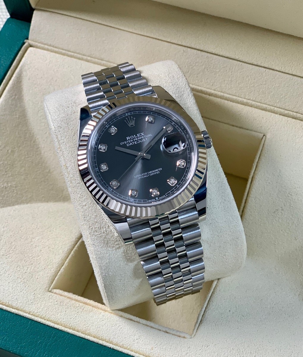 ゆゆ Rolex 126334 Datejust 41mm, W/G Fluted Bezel, Grey Dia Dial