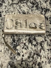 Chloe Gold Metallic Leather Zip Around Women’s Long Wallet