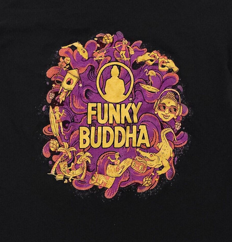 Funky Buddha Brewery Black Short Sleeve Fitted Graphic Tee Women's XS