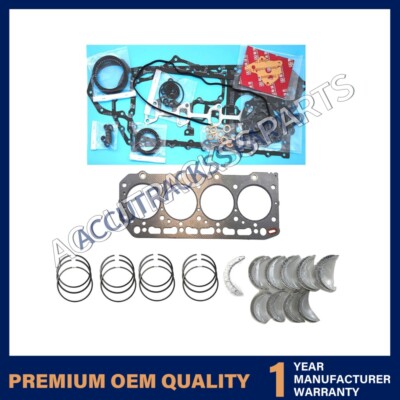 Full Gasket Set+Piston Ring+Bearing Thrust Washer Set for Yanmar 4TN82 Engine