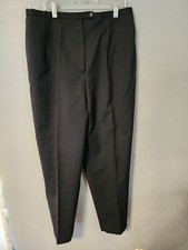 Harve Benard Women s Dark BLACK 12 Petite 100 Wool Slacks Lined Office Business