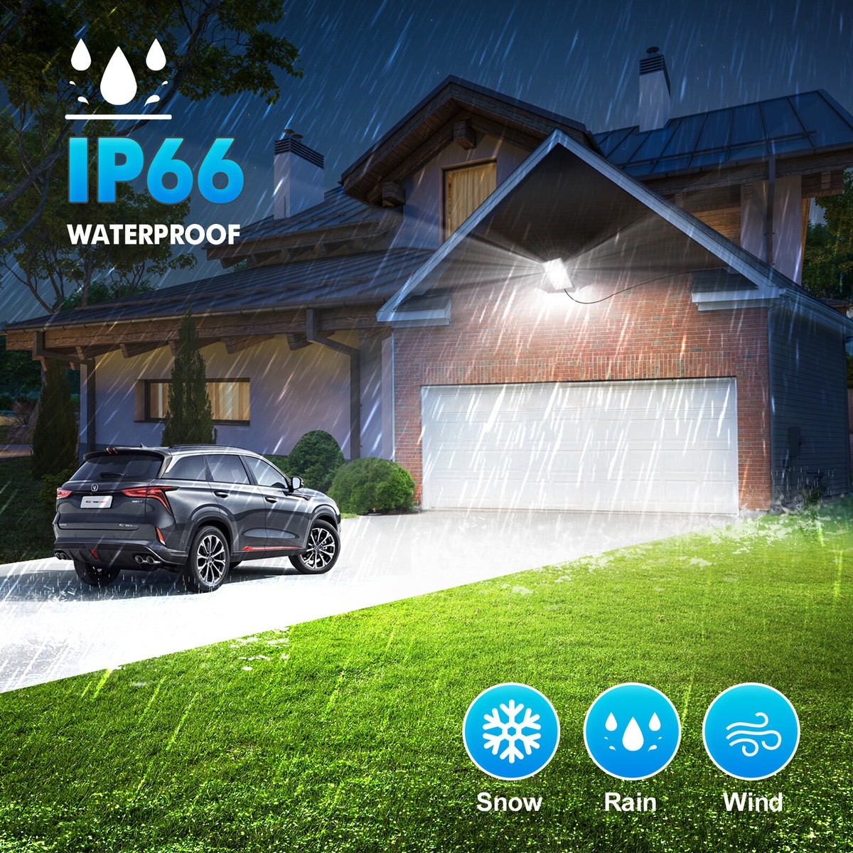 2-Pack 100W LED Flood Lights – 8000LM, 6500K Daylight, IP65 Waterproof, For Outdoor & Indoor