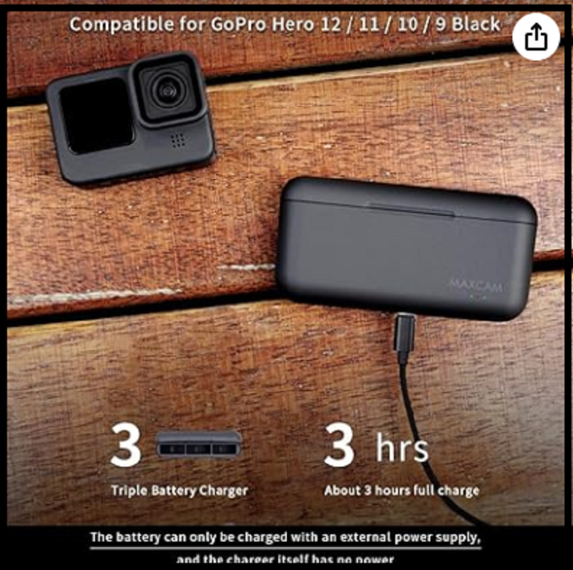 し*ー様 GoPro10 バッテリー3個　リモコン Amazon | COOLSHOW GoPro Hero 12/Hero 11 バッテリー Hero 10/Hero 9