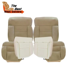For 2005-2008 Ford F150 Lariat STX Leather Seat Cover Front Bottom Lean Back Tan