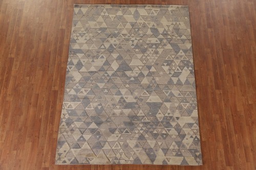 Geometric Moderm Moroccan Oriental Area Rug Multi Level Pile Handmade Rug 6'x8' - Bild 2 von 12