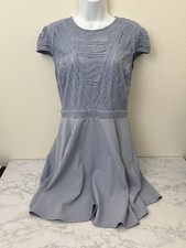 City Studio mini dress Size 11 Blue lace Ruffles Short Juniors Womens Zip Up T