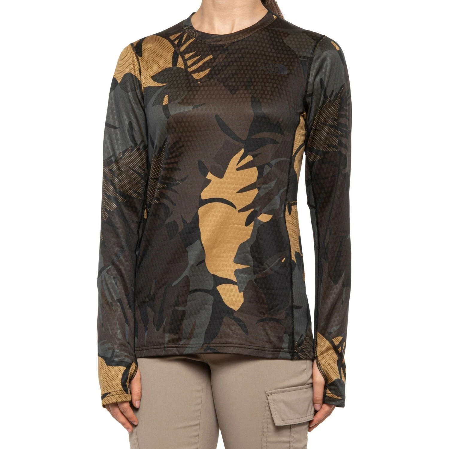 The NORTH FACE Ultra Warm Poly CAMO Base Layer L/S SHIRT Top Womens SMALL NEW